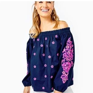 New With Tags Lilly Pulitzer Jaeda off the shoulder Top size Medium